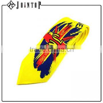 high quality silk man red and yellow tie