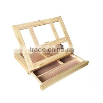 Wholesales pine unfinished cheap handmade wooden desk and easel with drawer