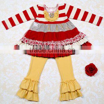 2015 mustard pie remake baby winter outfit ruffle dress thanksgiving costume kids stripe clothes