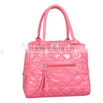 Promotion simple fashion hot sale cheap casual versatile ladies candy color PU tote handbag