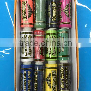 100%colorful cotton sewing thread