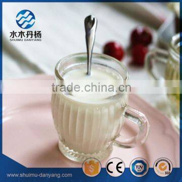 100ml unique striped glass milk bottle with handle