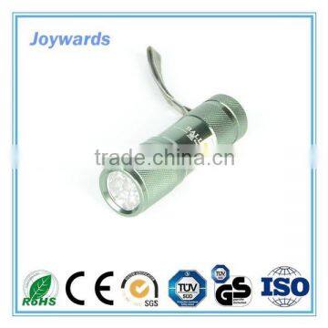 new arrival silver color mini 9 LED torch light