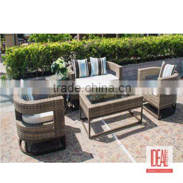 Manufacturer Wholesale Iron n Aluminum Frame Garden Sectional Sofa/Lounge Furniture/ Cheap Outdoor Wicker Rattan Furniture Set photo-6