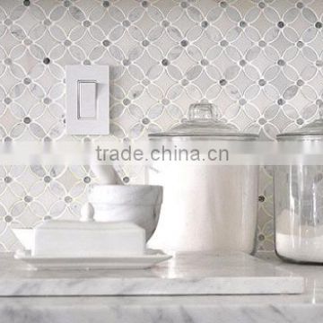 kitchen mosaic wall tiles fancy marble waterjet, water jet marble