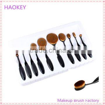 10PC/Set Pro Toothbrush Shaped Eyebrow Foundation Power Face Eyeliner Lip Oval Cream Puff Brushes Makeup Beauty Tools Set photo-6