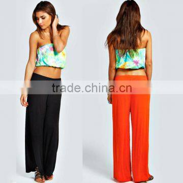 New arrival cheap black and neon palazzo pants