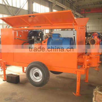 Trailer mounted Concrete Pump with diesel engine with all models (capacity from 20m3/h~80m3/h)