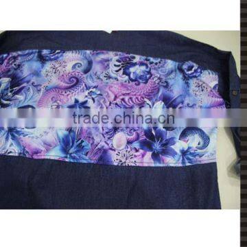 Fashion and Special Painting Jeans Shirt Men photo-5