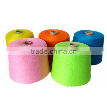 factory sale dope dyed colored 100% polyester spun yarn