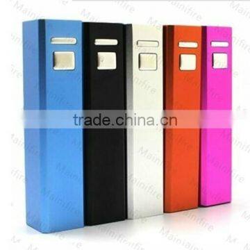 slim aluminium mobile 2000-2600mah power bank Shenzhen factory