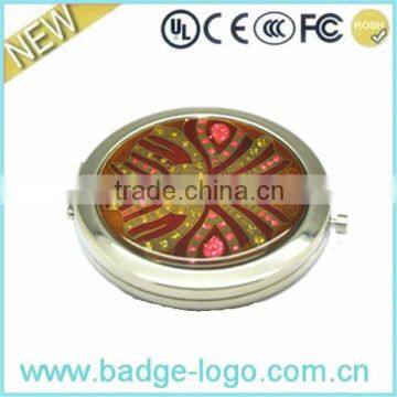 promotional custom round shape metal novelty make up mirror