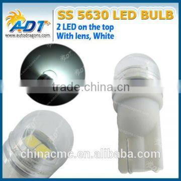 Super Bright White T10 2-SMD 5630 Interior LED Light bulbs with Lens W5W 194 168 New