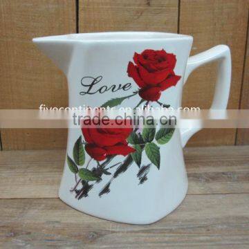 Ceramic Rose Milk coffee Jug