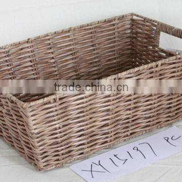 PE tube fake rattan weaving rectangle basket