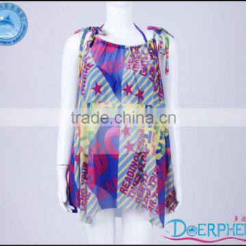Transparent Hot Blue Sexy Flag Kaftan Dress Photos&Bikini Sportswear