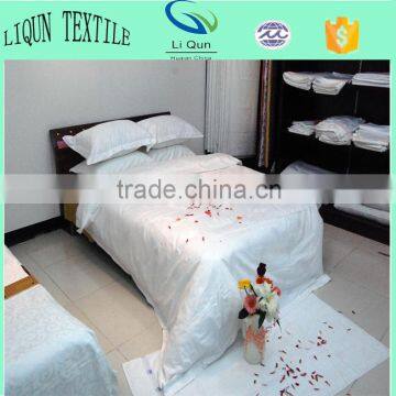 100% Cotton White Color Satin Drill Plain Design Bedding Set