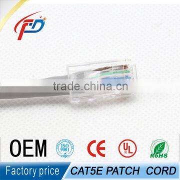 8 Number of Conductor Cat5e Network Patch Cord Rg45 Plug Patch Cable