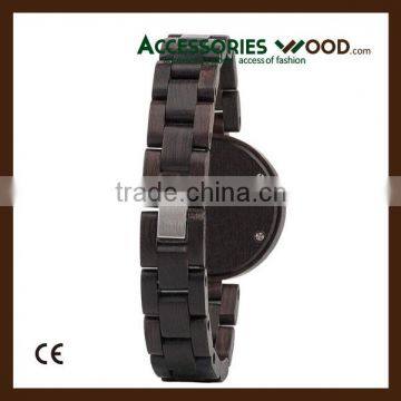 Luxury Dark Color Wood Wrist Wooden Watch for Lady in 2016 photo-3