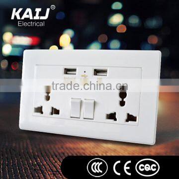Wall Mounted Double 2 Usb Universal Switch Socket photo-6