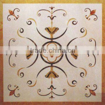 kitchen stone water jet marble medallion design