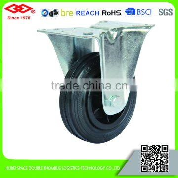 80mm Black rubber caster wheel with plastic center