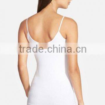 Daijun OEM High Quality in Plain Custom White Cotton Spaghetti Strap Women Workout Tank Tops photo-3