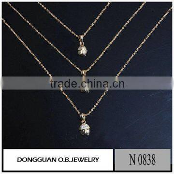 New designs 18K Gold Plated Synthetic diamond Clavicle Chain