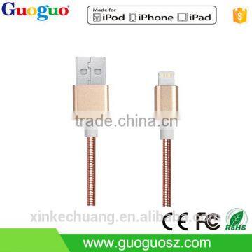 Guoguo wholesale new design MFI Certified metal 8pin mfi data cable for iphone7/6 puls/6