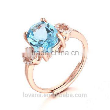 Online Shop  Rings Silver Blue Gemstone Jewelry SRO041R