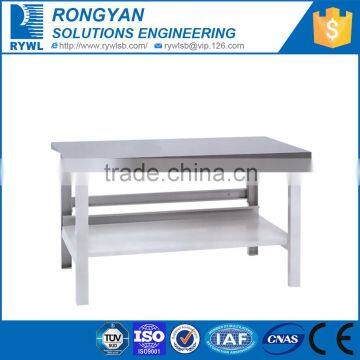 white grey steel frame drawer workbench with steel plate