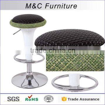 New design shiny pu bar stool with footrest