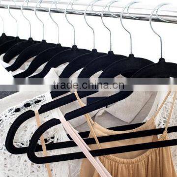 Black Flocked Suit Hanger for Clothes photo-3