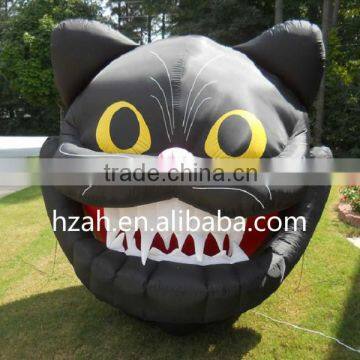 Inflatable Outdoor Black Cat Head Halloween Yard Decoration