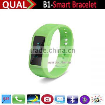 2015 hot new organic silicone strap Bluetooth smart Bracelet B1 health smart Bracelet support mobile phone anti lost alarm Q