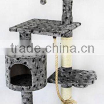 BSCI Pet Factory Deluxe Cat Tree Tower Condo Scratcher Furniture Kitten House Hammock Cat Scratcher Grey Color