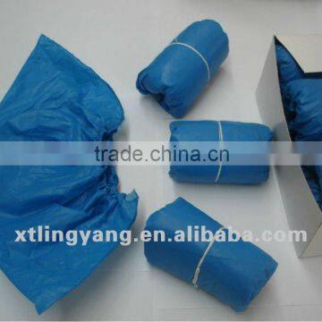 Blue cheap plastic disposable rain shoe cover