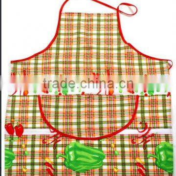 fruit /vegetable printing cotton and PVC composite fabric waist printed kitchen apron with pocket