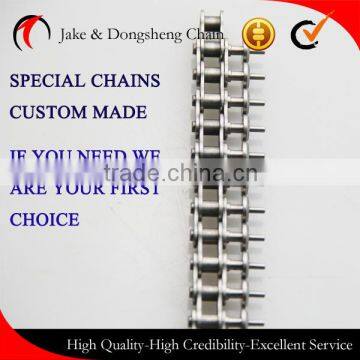 Special 3 Layers Short Pitch Conveyor Chains With Circle Attachments and Extended Pins