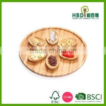 High Quality Wholesale Bamboo Wood Serving Plate Set of 6 photo-2
