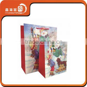 Hot sale customized cute chrismas paper bag