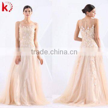 Graceful Applique Pink Long Prom Dress Real Sample Bridesmaid Dresss Pattern