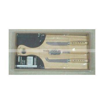 4pieces cheese knives set in pvc box