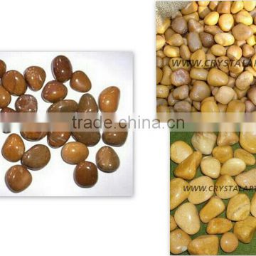 CAMEL AGATE TUMBLED PEBBLES STONES(Yellow Jade)