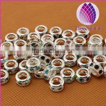 Wholesale Big Hole All Types of Pave Zircon Alloy Beads for Jewelry Making