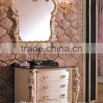 WTS-806BO Italian Double Rubber Solid Wood Bathroom Vanity Cabinets With Amber Jade Top photo-6