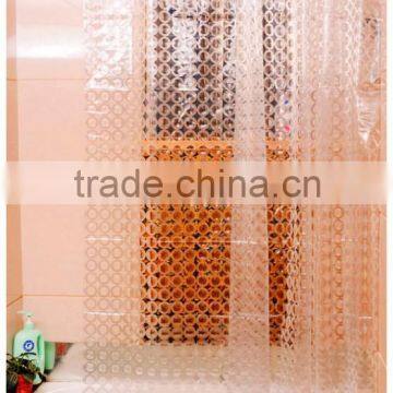 2015 new product eco-friendly new 3D elegant pattern EVA shower curtain, Plastic Transparent 3d eva Vinyl shower curtain