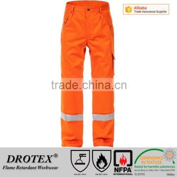 65% cotton 34% polyester 1% carbon FR Europe Trousers with reflective tape