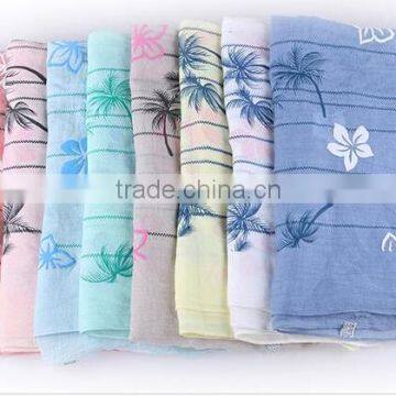 Hot sale Coconut trees TR foam Scarf and shawl