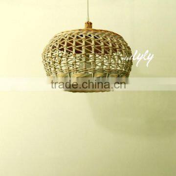 2015 popular handmade wicker round shade lamp wholesale